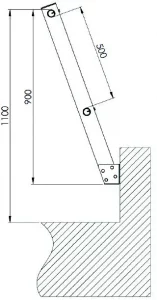 Parapetti in alluminio attacco parete 90 cm ISO 14122 inclinati misure